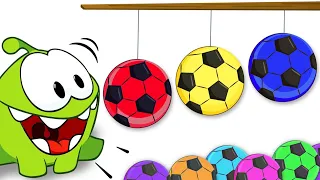 Aprende con Om Nom | Aprende los colores con balones de fútbol | Vídeos de aprendizaje divertidos