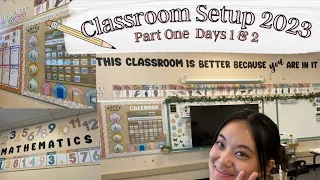 Classroom Setup Day 1 and 2 | unpacking, bulletin boards, & more!