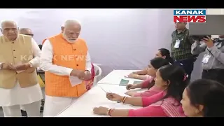 PM Modi Casts His Vote For Lok Sabha Elections 2024 At Nishan Higher Secondary School In Ahmedabad