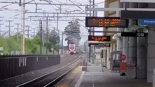 Caltrain EMU Test Train Zips Past Millbrae Station Northbound To SF