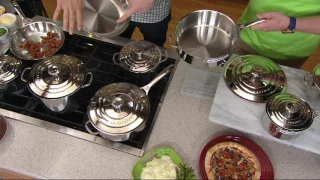 Le Creuset 10-pc Signature Tri-Ply Stainless Steel Cookware Set on QVC