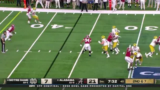 Notre Dame Blows The Game With Interception Notre Dame Vs Alabama Rose Bowl Highlights 2020