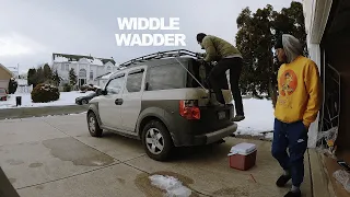 Honda Element gets a Little Ladder - Gobi Stealth Roof Rack Install