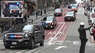 President Biden and Harris' motorcades fill the streets of hilly San Francisco 🇺🇸 🚔