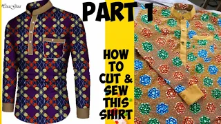 HOW TO CUT AND SEW A SHIRT WITH CHINESE COLLAR|| UPDATED