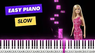 BARBIE GIRL | AQUA | EASY PIANO | SLOW | PIANO TUTORIAL #PianoTutorial #EasyPiano #SlowPiano