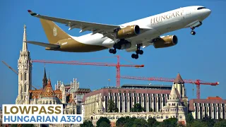 Hungary Air Cargo Airbus A330-200F LOWPASS over the Danube, Budapest | Airshow Display [4K]