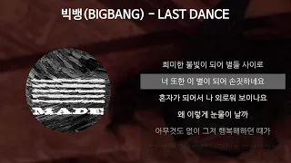 BIGBANG(빅뱅) - LAST DANCE [가사/Lyrics]