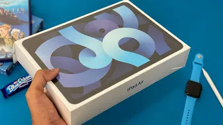 iPad Air 4 (2020) Sky Blue Unboxing | First Impressions & Testing TouchId + Stereo Speakers