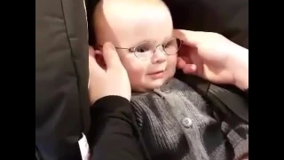 Baby gets glasses and sees mum for the first time