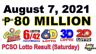 PCSO 9 PM Lotto Result – August 7, 2021 Saturday