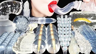 ASMR CLEAR FOODS 투명 디저트먹방, CLEAR HONEY JELLY, EDIBLE COMB,LIPSTICKS, FROG EGGS 새소리 병 DRINKING SOUNDS