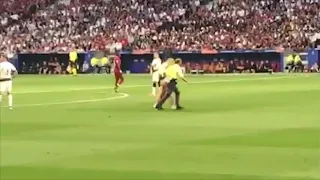 Kinsey Wolanski invades the pitch during the UCL final