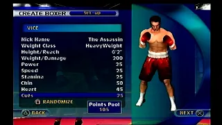 Knockout Kings 2001 (PS2) - Career Mode Boxer Creation