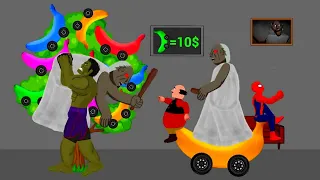 Spide-Man vs Hulk, Granny Cola Car Funny Animation | Granny Tree Cola Car Shop Funny Cartoon | Part8