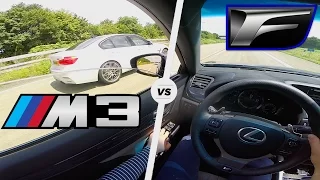 Lexus GS F vs BMW M3 COMPETITION Acceleration Autobahn POV Sound