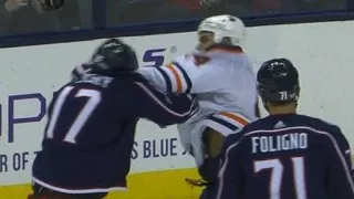 Blue Jackets’ Dubinsky slow to leave the ice after punch from Oilers’ Kassian