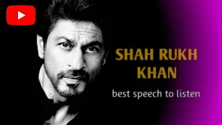 Humanity Fame Love|Best speech of SHAHRUKH KHAN  |English speech with line2line words #englishspeech