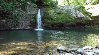 A Small Soothing Waterfall in the Forest | Relaxing Waterfall Sounds | White Noise for Sleeping