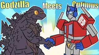 Godzilla KOTM Godzilla Meets Optimus Prime! (Godzilla Comic Dub) (Transformers Comic Dub)