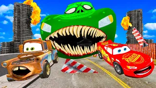 Lightning McQueen and MATER vs ZOMBIE  Pixar cars Zombie apocalypse in  BeamNG.drive