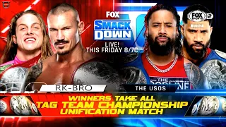 WWE Smackdown The Usos Vs. Rk-Bro Undisputed Wwe Tag Team Championships Official Match Card