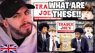 Brit Reacts to British Highschoolers try Trader Joe's for the first time!