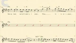 Baritone Saxophone - Livin on a Prayer - Bon Jovi - Sheet Music, Chords, & Vocals