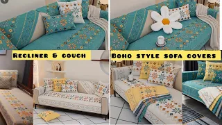 Top Design Sofa Covers+Cushion Cover | l shaped sofa| Recliner | Couch |Boho Style |Modern  #viral