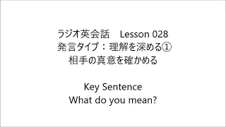 ラジオ英会話　Lesson 028 2023/5/17