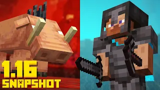 NEW Minecraft 1.16 Nether Update! Netherite / Hoglin Mob (20w06a Snapshot)