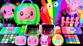 [ASMR]Mixing "Cocomelon vs Peppapig" Eyeshadow,Glitters Into Clear Slime satisfying 코코멜론&페파피그 (417)