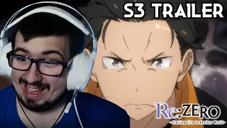 RE:ZERO SEASON 3 TRAILER REACTION! + S1 BREAK TIME EPISODES!