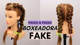 Aprenda a fazer uma TRANÇA FALSA/FAKE BOXEADORA com este PASSO A PASSO super COMPLETO!