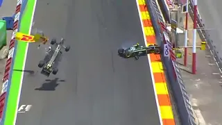 Mark Webber horrifying crash at Valencia 2010
