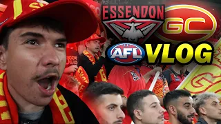 LOUDEST GOLD COAST CROWD EVER??(AFL VLOG) Essendon vs Gold Coast  AFL Matchday Vlog 2023