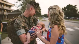 DAD MEETS BABY FOR THE FIRST TIME | WELCOME HOME, MARINE