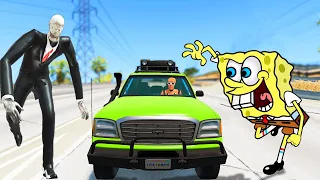 Escape From Spongebob, Slenderman, The Shy Guy (SCP-096) 🚓Car Ride Chase | BeamNG Drive Car Crashes