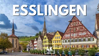 Esslingen, Germany - Walking Tour Historic Old Town and Castle | 4K