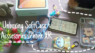 Unboxing aesthetic softcase + acssesories iPhone XR 128GB in 2022