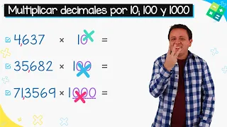 Multiplicar decimales por 10; 100 y 1000