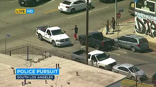 Suspect arrested after slow-speed chase through South LA | ABC7