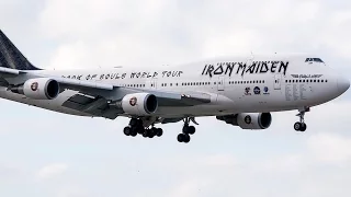 RARE ED FORCE ONE Iron Maiden 747 Landing Zurich Airport