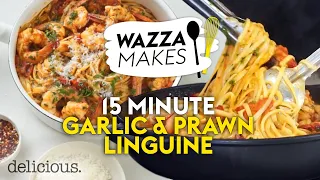 15 Minute Garlic & Prawn Linguine Pasta Recipe | delicious. Australia