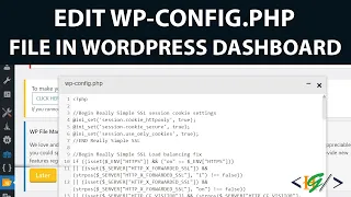 How to Edit WP-Config.php File from WordPress Dashboard without using FTP access