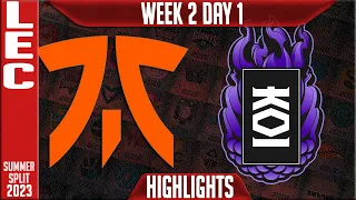 FNC vs KOI Highlights | LEC Summer 2023 W2D1 | Fnatic vs KOI