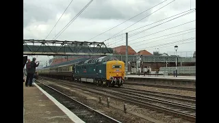 Deltic 55022 Royal Scots Grey | Races through Doncaster with The York Flyer - Saturday 2nd June 2012