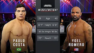 Paulo Costa Vs. Yoel Romero : UFC 4 Gameplay (Legendary Difficulty) (AI Vs AI) (PS4)