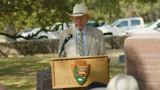 Ben Barnes & Luci Baines Johnson Speak at the Ceremony for LBJ's 115th Birthday