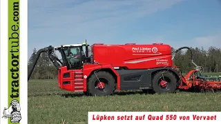 Gülleselbstfahrer von Vervaet Quad 550 mit Strip Till von Kuhn beim LU Paul Lüpken im Einsatz